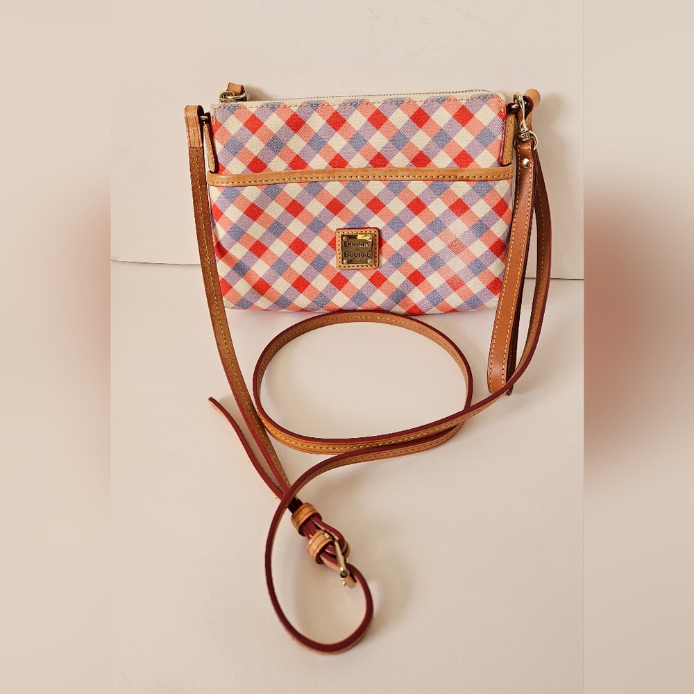 Dooney & Bourke Gingham Crossbody Bag Ginger Blue Red